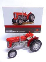 A 1/16 SCALE UNIVERSAL HOBBIES MASSEY FERGUSON 65 MK II red and silver-grey, mint or near mint,