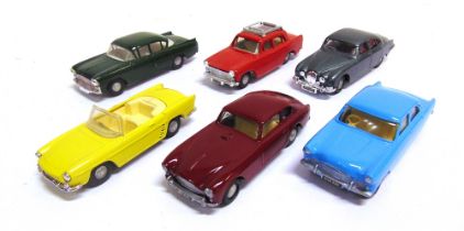 SIX SPOT-ON DIECAST MODEL VEHICLES each repainted, some with replacement parts, all unboxed.