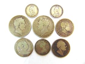 GREAT BRITAIN - ASSORTED SILVER COINAGE pre-1920, comprising George III (1760-1820) crown, 1819;