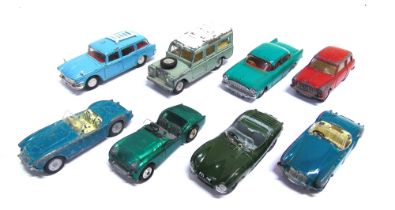 EIGHT SPOT-ON DIECAST MODEL VEHICLES variable condition, generally playworn, some with replacement