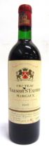 WINE - CHATEAU MALESCOT ST EXUPERY MARGAUX, 1966 one bottle. Condition Report : Level top of