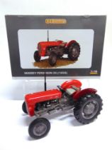 A 1/16 SCALE UNIVERSAL HOBBIES MASSEY FERGUSON 35 (1959) red and grey, mint or near mint, boxed.