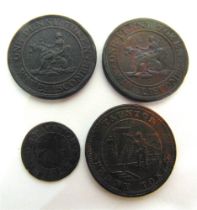GREAT BRITAIN - FOUR ASSORTED TOKENS comprising a Taunton farthing, 1667; Taunton penny, payable