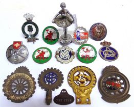 AUTOMOBILIA - THIRTEEN ASSORTED RADIATOR & BAR BADGES enamel and other, including those for the