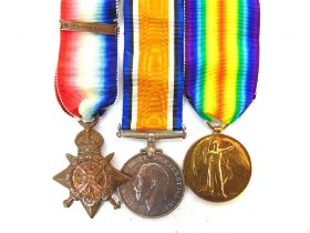 A GREAT WAR TRIO OF MEDALS TO DRIVER. W. BRIERLEY, ROYAL FIELD ARTILLERY comprising the 1914 Star,