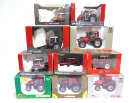 TEN ASSORTED 1/32 SCALE DIECAST MODEL TRACTORS by Universal Hobbies and others, variable