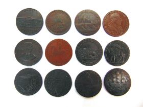 GREAT BRITAIN - TWELVE ASSORTED TOKENS comprising a Birmingham Coining and Copper Company token,