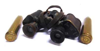 A GERMAN THIRD REICH SERVICE ISSUE BUSCH PAIR OF 6X24 BINOCULARS model no.259, serial no.13598, in