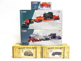 FIVE CORGI CLASSICS HEAVY HAULAGE DIECAST MODEL VEHICLES comprising a No.31007, Diamond T Ballast