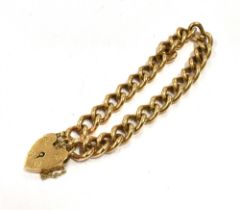 9CT GOLD SOLID CURB LINK BRACELET 18cm long, solid gold curb link chain, individually stamped 9.