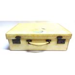 A VELLUM SUITCASE 17cm high, 51cm wide, 35cm deep (excluding carrying handle). Condition Report :