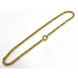 ITALIAN 9CT GOLD CHAIN NECKLACE 50cm long Byzantine link chain, 4.4mm wide, with a fancy bolt ring
