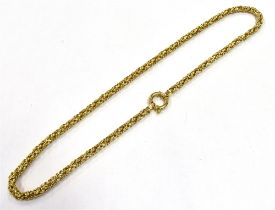 ITALIAN 9CT GOLD CHAIN NECKLACE 50cm long Byzantine link chain, 4.4mm wide, with a fancy bolt ring