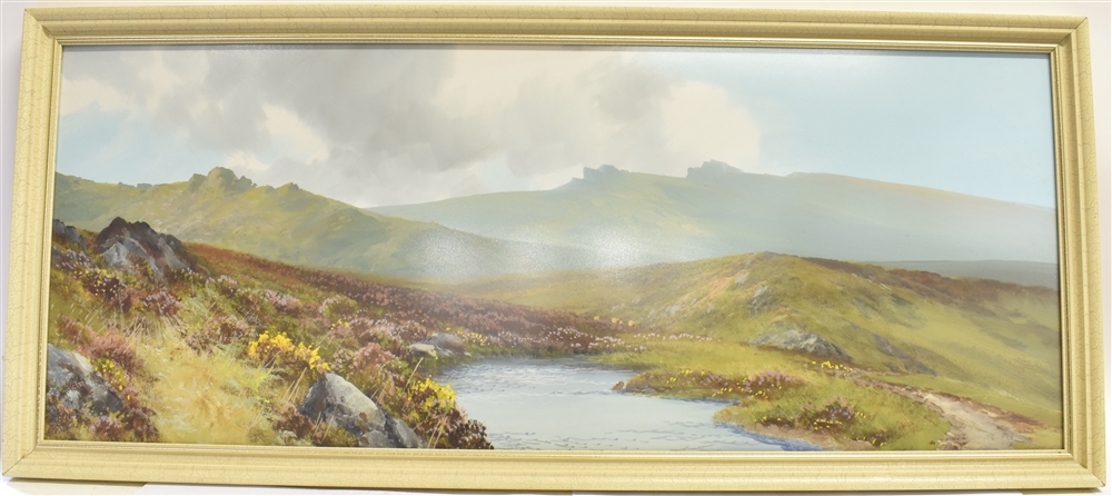 REGINALD DANIEL SHERRIN (ENGLISH, 1891-1971) Dartmoor landscape with distant tors, gouache, signed - Bild 2 aus 3