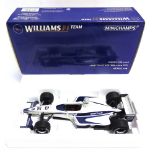 A 1/18 SCALE MINICHAMPS NO.180 000099, WILLIAMS F1 LAUNCH CAR 2000 (R. SCHUMACHER) white and blue