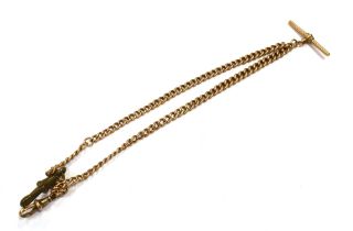 9CT GOLD ALBERT CHAIN 35cm long, 3.7-4.8mm graduated curb link chain, individually stamped 9C,