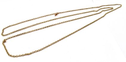 9CT GOLD BELCHER LINK GUARD CHAIN 136cm long, 1.7mm diameter belcher link chain with attached Albert