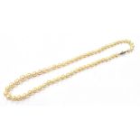 STRING OF WHITE CULTURED PEARLS 53cm long, graduating from 7.0mm to 9.7mm, individually knotted,
