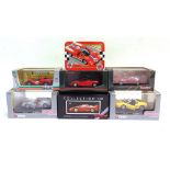 SEVEN 1/43 SCALE DIECAST MODEL CARS mainly Ferraris, by Detail Cars (3); Box (1); Minichamps (1);