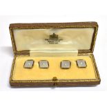 ANTIQUE GOLD, PEARL & ENAMEL CUFFLINKS 9ct gold backed Mother of Pearl cufflinks, centrally set with