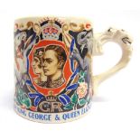 ROYAL MEMORABILIA - A KING GEORGE VI & QUEEN ELIZABETH 1937 CORONATION MUG, DESIGNED BY DAME LAURA