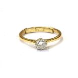 18CT GOLD & DIAMOND SOLITAIRE RING A coronet claw set round brilliant cut diamond, estimated in