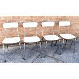 A SET OF FOUR TAVO FORMICA AND CHROMED TUBULAR STEEL BAR-BACK DINING CHAIRS circa 1960s, made in