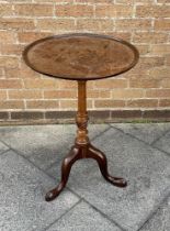 A MAHOGANY TILT TOP TRIPOD OCCASIONAL TABLE the circular tray top 50cm diameter