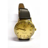 ZODIAC AUTOMATIC KINGLINE CHRONOMETER Gold plated round case, 34.5mm diameter, gold coloured dial,