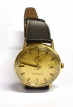 ZODIAC AUTOMATIC KINGLINE CHRONOMETER Gold plated round case, 34.5mm diameter, gold coloured dial,