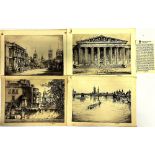 WILLIAM MONK (1863-1937) 16 pencil signed etchings of London scenes, including The British Museum,