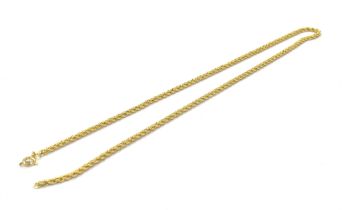 18CT GOLD CHAIN NECKLACE 40cm long rope link, with bolt ring clasp (broken). Weight 2.3 grams