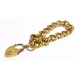 9CT GOLD CURB LINK BRACELET 18cm long, 11.7mm wide, individually stamped 9.375, filed curb links,