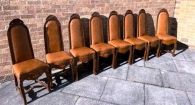 A SET OF FOUR SWEDISH INLAID HIGHBACK CHAIRS BY CARL MALMSTEN
