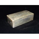 STERLING SILVER CIGARETTE BOX 17.0cm x 8.5cm engraved 'FROM THE OFFICERS OF HMS WALKER 8TH APRIL