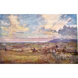 AFTER LIONEL EDWARDS (1878-1966) 'County Down O.H., 1936', hunting scene, coloured print, signed