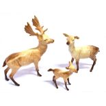 BESWICK DEER FAMILY comprising stag; hind & calf (3) (Please note: the calf has a broken front leg)