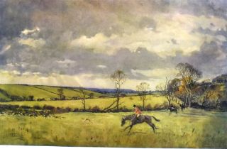 AFTER LIONEL EDWARDS 'The Belvoir at Norman's Gorse, colour print, titled on the mount, published by