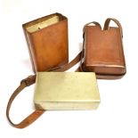 SANDWICH TIN in leather fitted case with shoulder strap