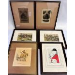 SIX ASSORTED EQUESTRIAN/HUNTING PRINTS 'First Favourite'; 'From an Exmoor home', three hunting