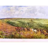 AFTER LIONEL EDWARDS 'The Devon and Somerset Staghounds, coming out of The Danesbrook', colour