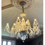 A WATERFORD CRYSTAL LARGE GLASS CHANDELIER