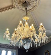A WATERFORD CRYSTAL LARGE GLASS CHANDELIER