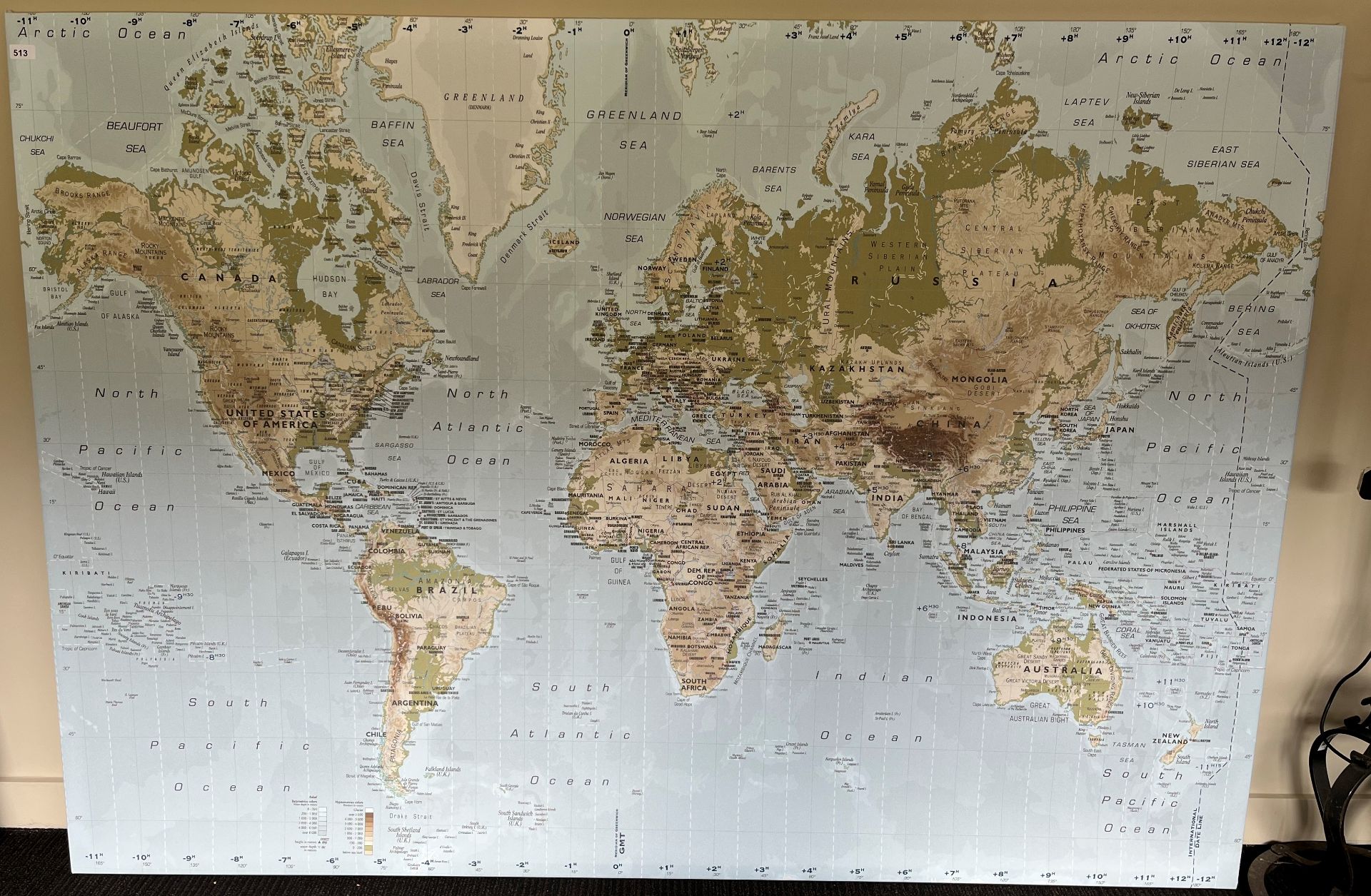 CANVAS , MAP OF THE WORLD