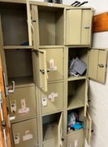 METAL LOCKERS WITH FIFTEEN COMPARTMENTS
