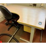 DESK AND BLACK CHAIR