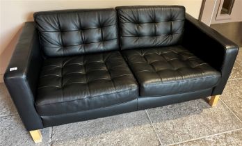 TWO SEATER BLACK SOFA