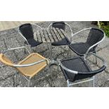 CIRCULAR GARDEN TABLE AND FIVE CHAIRS