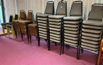 QUANITITY OF STACKING CHAIRS WITH METAL FRAMES
