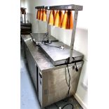 VICTOR HOTPLATES, LAMPS AND LARGE METAL HOT CUPBOARD